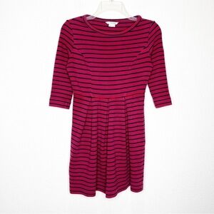 BODEN LouLou Stripe Pleated Skater Dress Petite